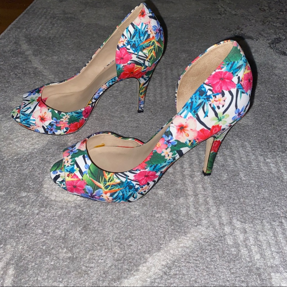 Mix No 6 Garden Floral Peep Toe Pump